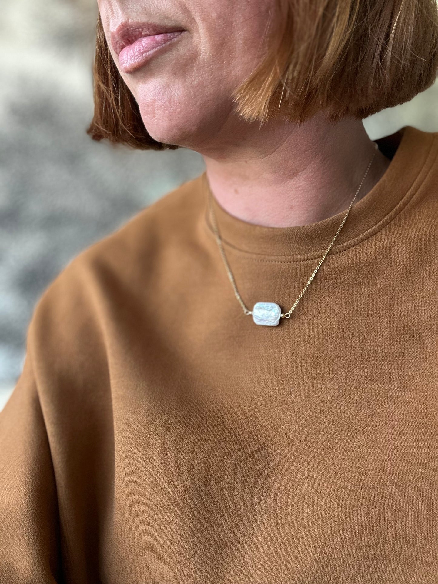 Rectangle Jasper Gemstone Necklace