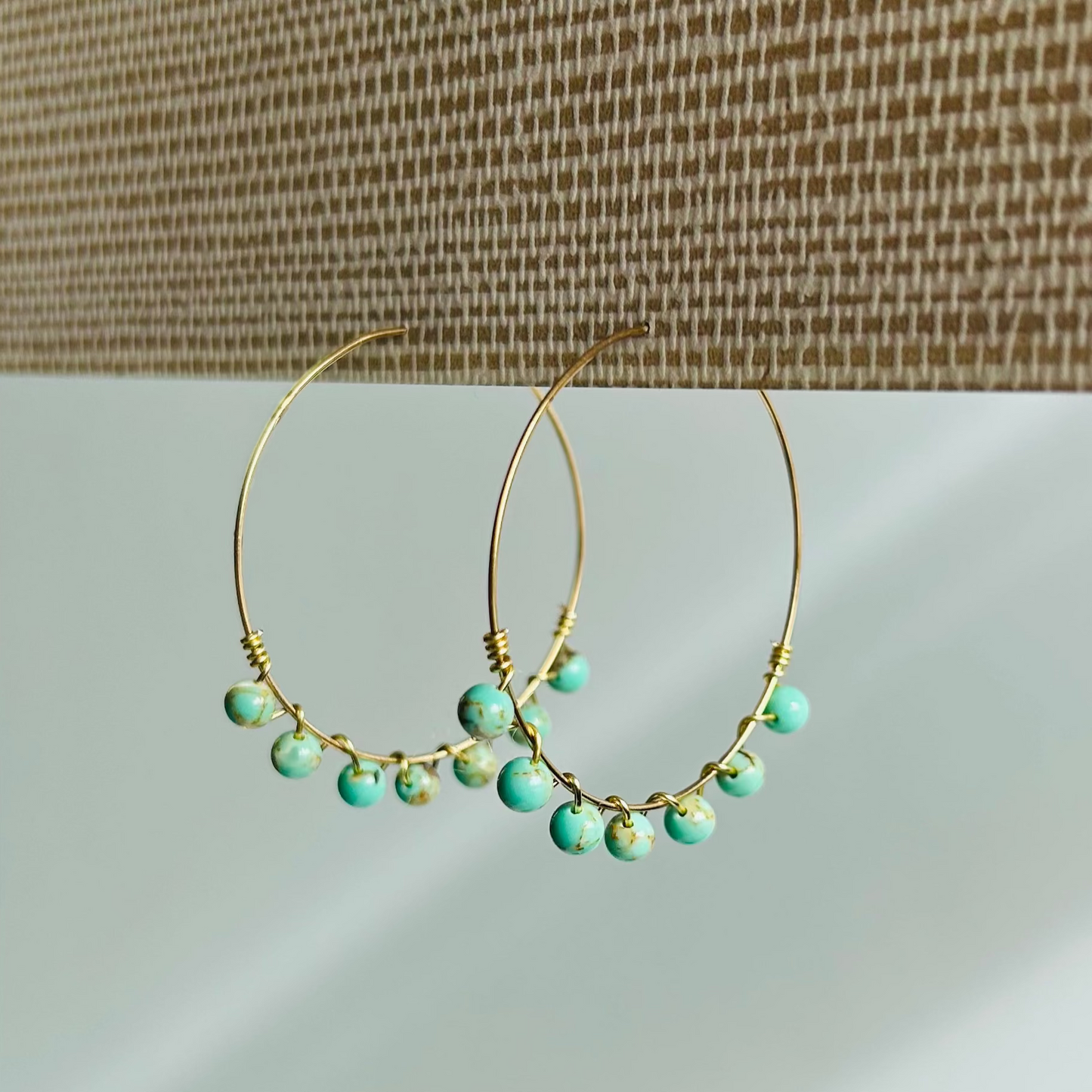 Gemstone Beach Earrings | Turquoise Large