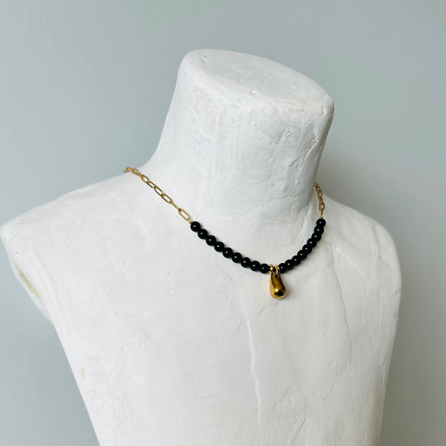 Beach Choker Necklace | Black Onyx