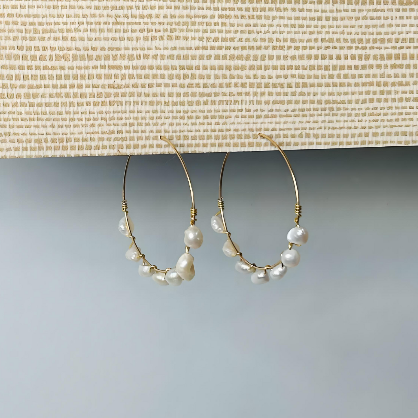 Gemstone Beach Earrings | Pearl Large