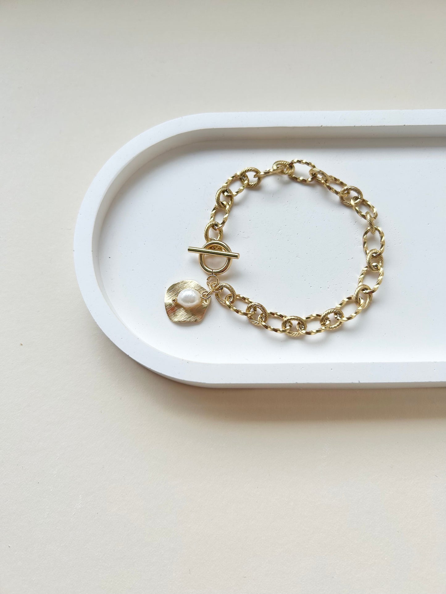 Chunky Pearl & Disc Necklace