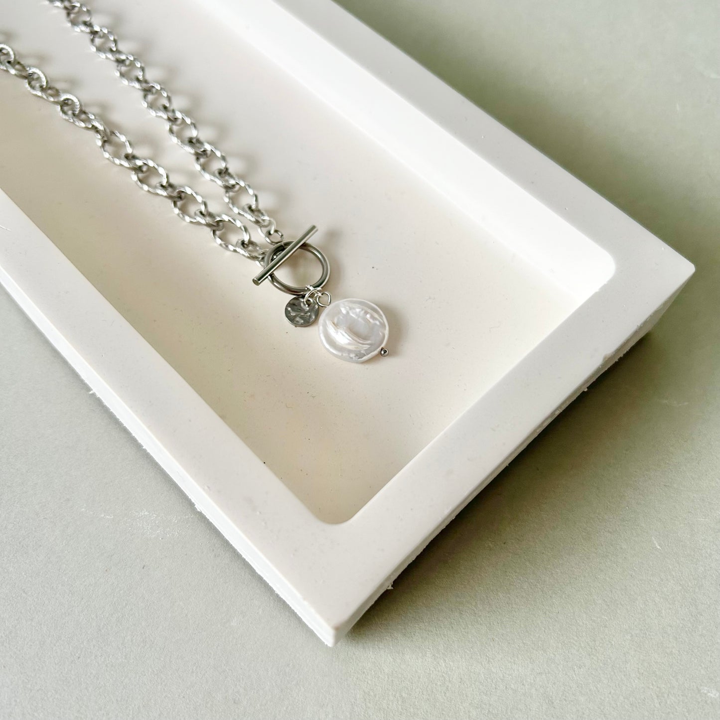 Chunky Pearl Charm Necklace