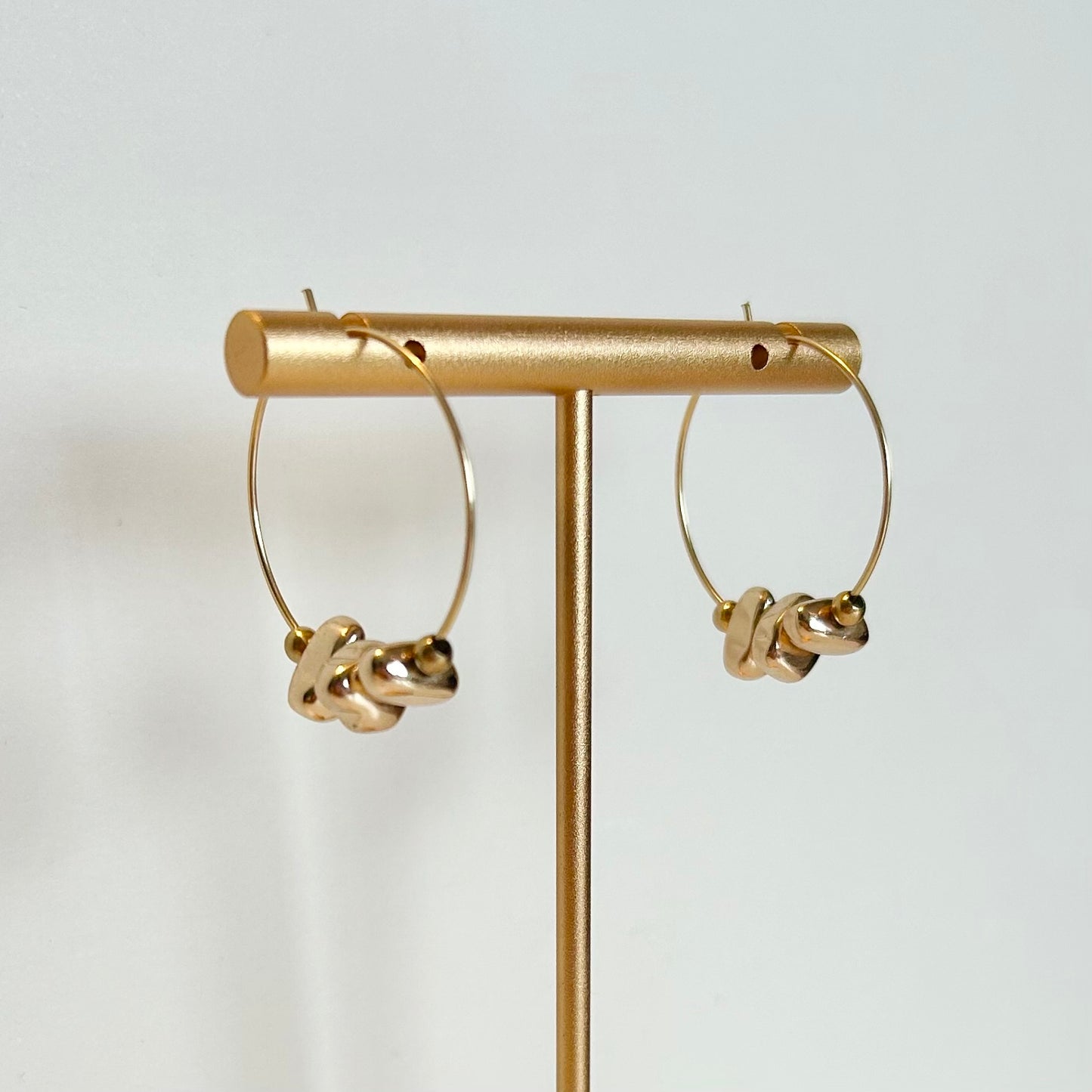 Gold Nugget Hoop Earrings