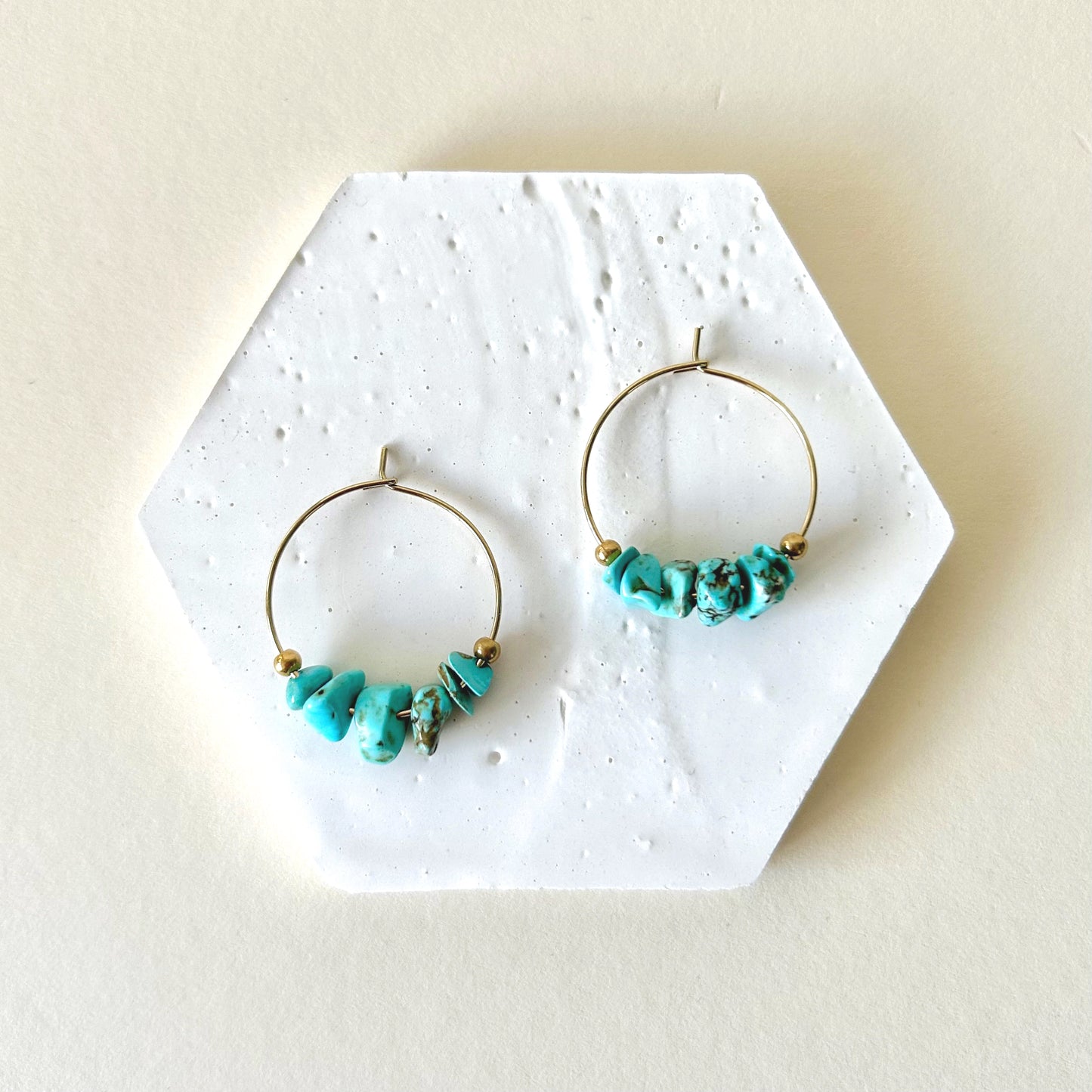 Gemstone Chip Hoop Earrings | Small