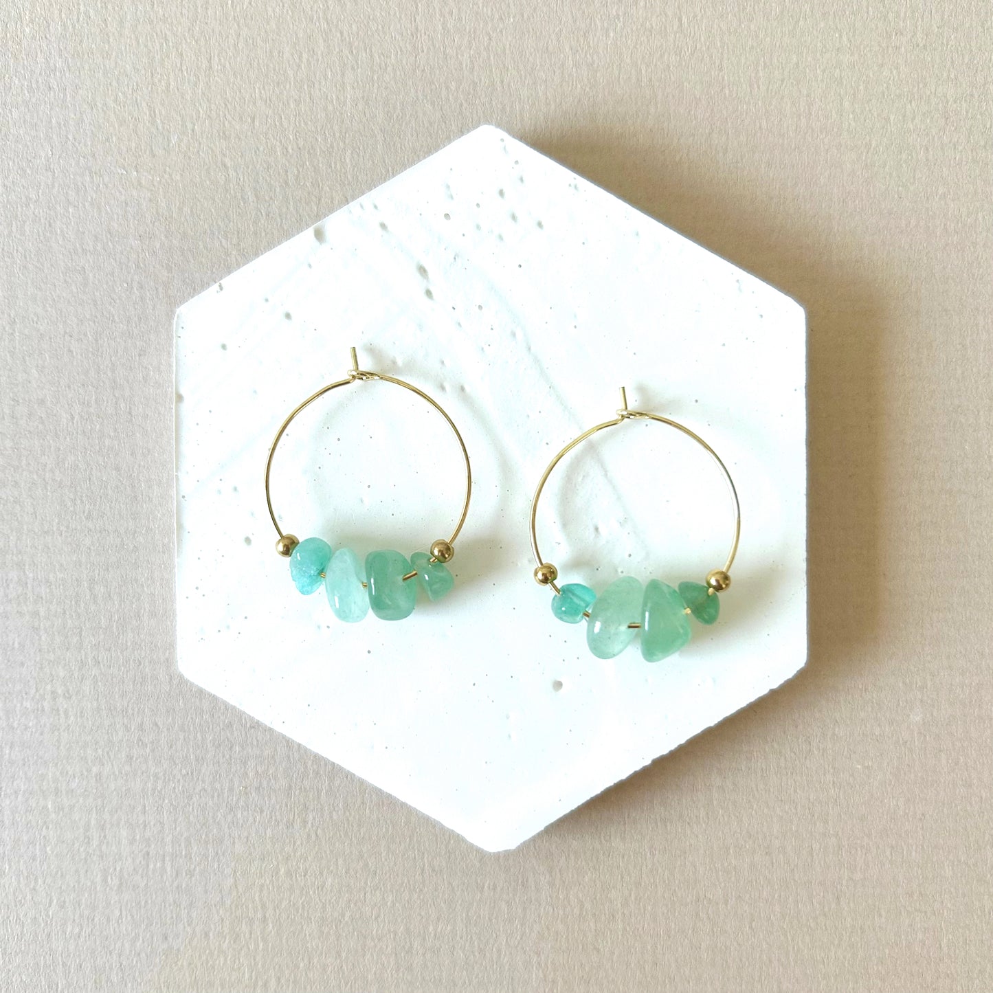 Gemstone Chip Hoop Earrings | Small