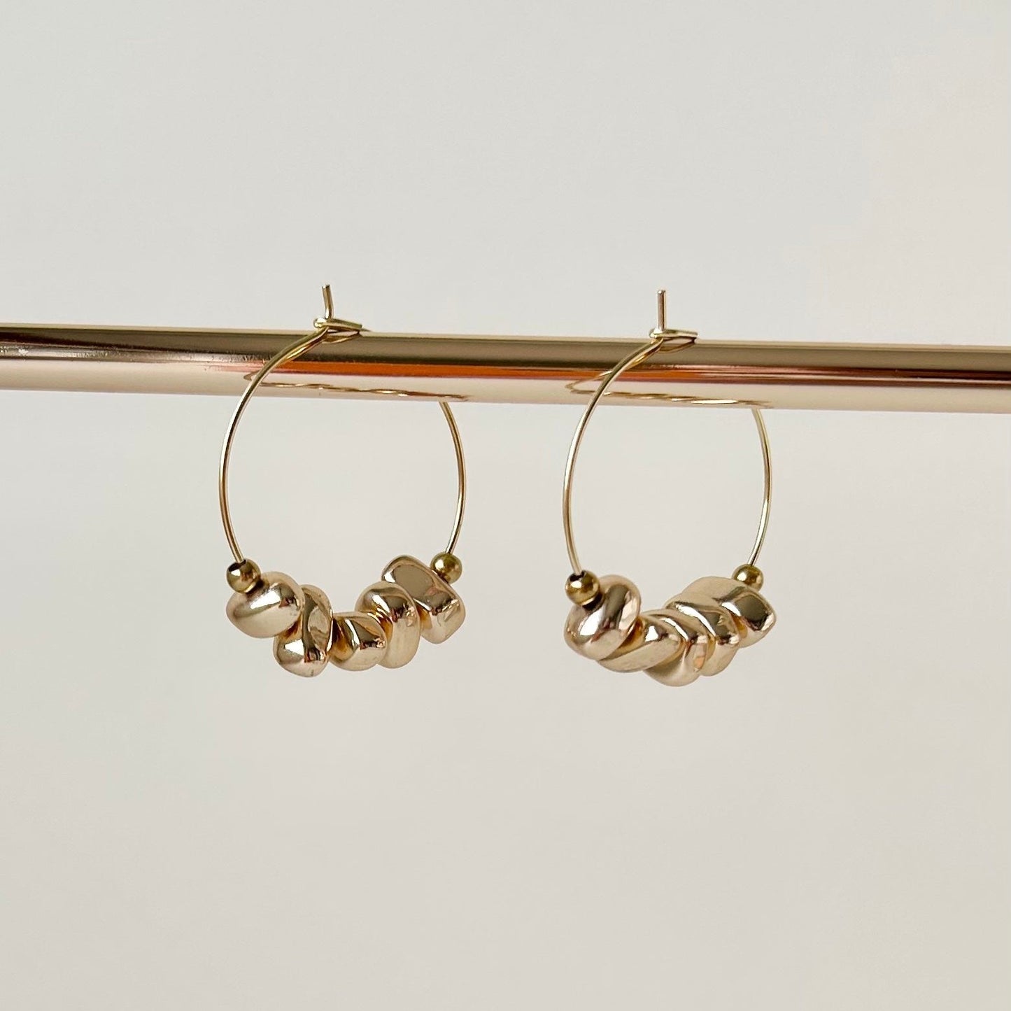 Gemstone Chip Hoop Earrings | Small