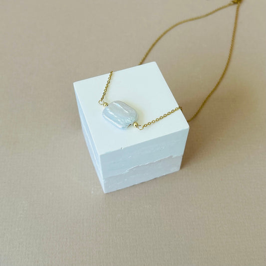 Baroque Rectangle Pearl Necklace