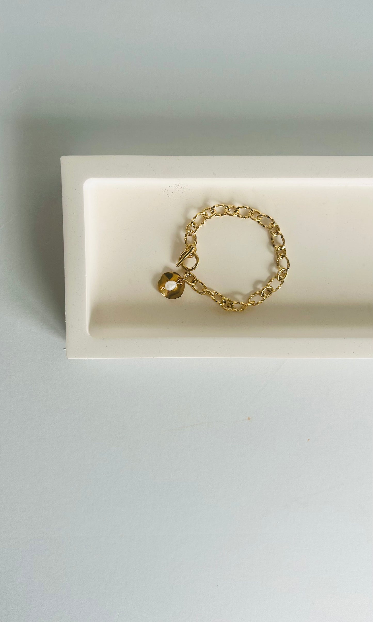 Chunky Pearl & Disc Bracelet