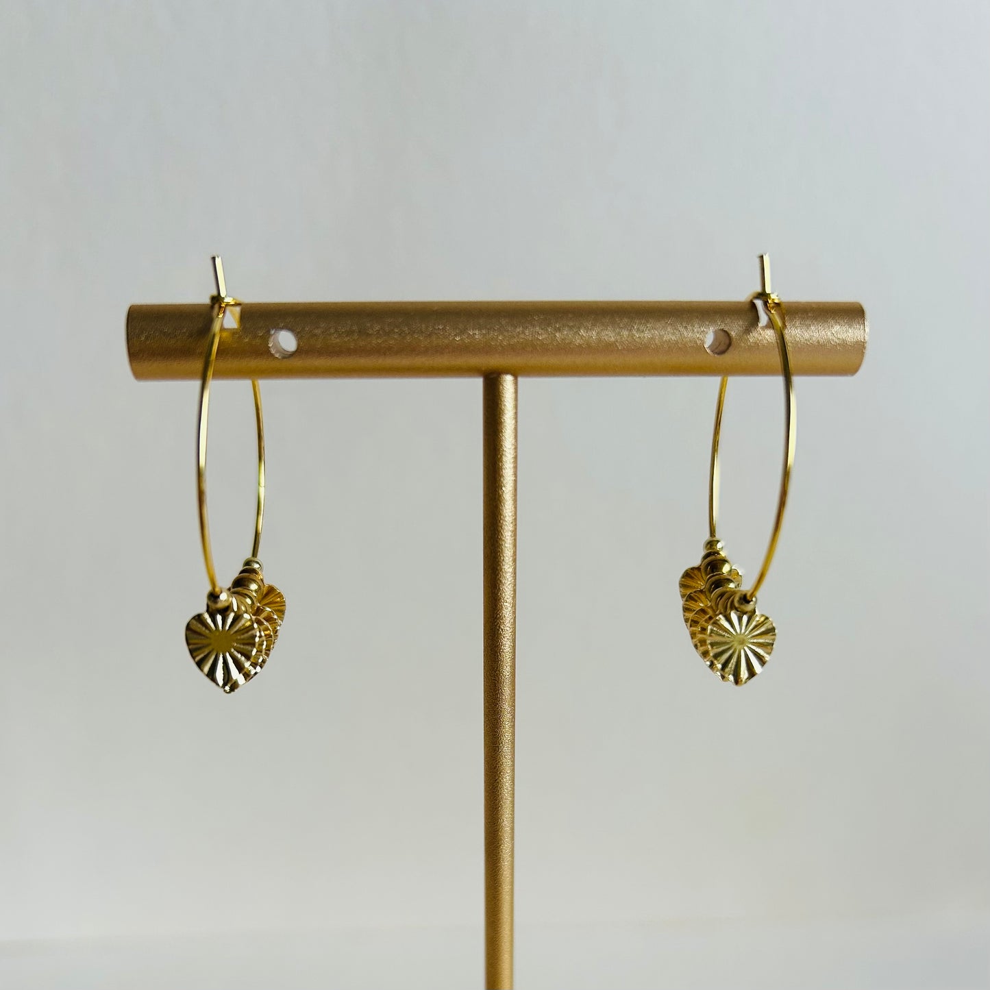 Heart Charm Hoop Earrings