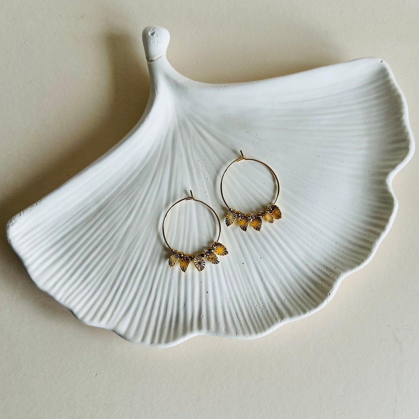 Heart Charm Hoop Earrings