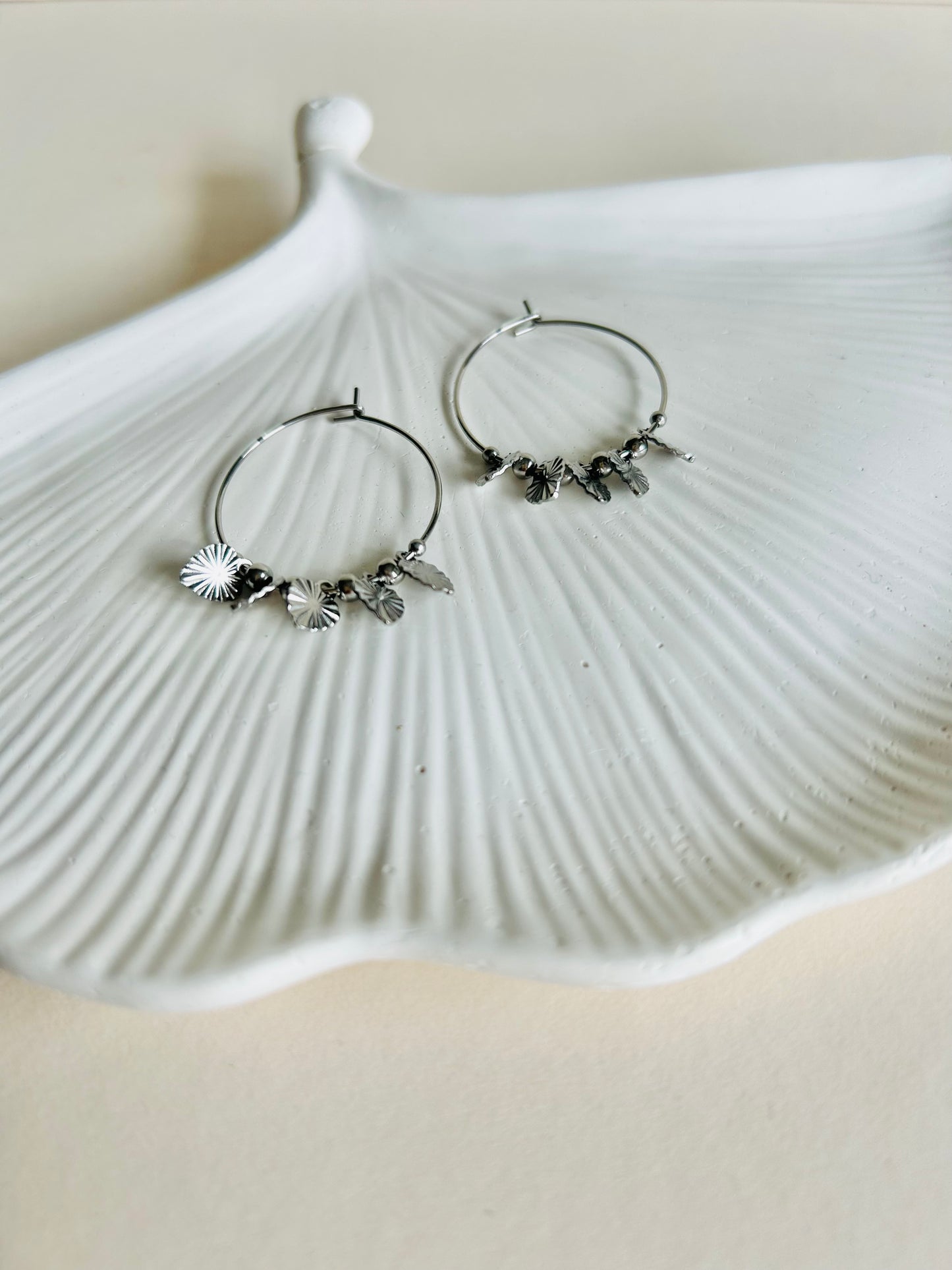 Heart Charm Hoop Earrings