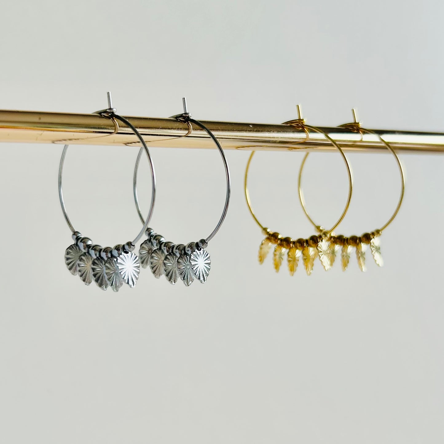 Heart Charm Hoop Earrings