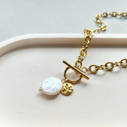 Chunky Pearl Charm Necklace