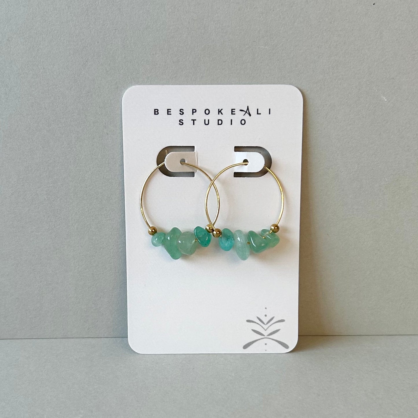 Gemstone Chip Hoop Earrings | Small