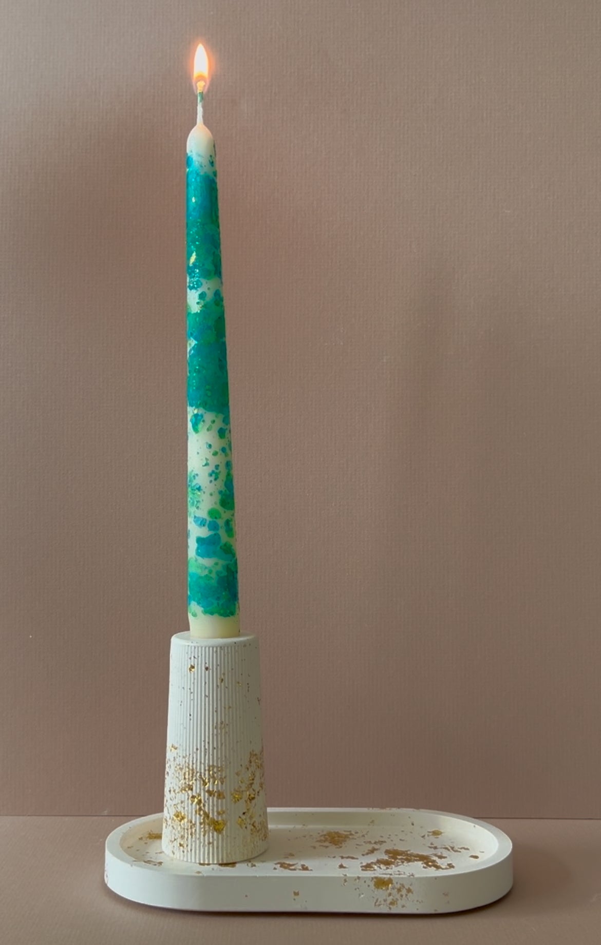 Blue Teal Colourful Tall Classic Candles