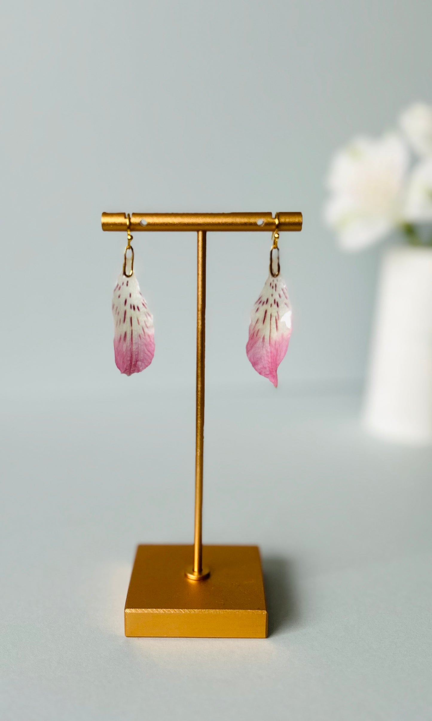 Real Flower Petal Earrings