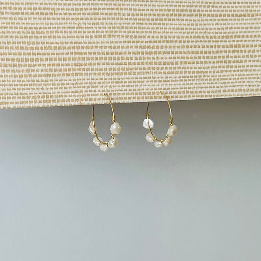 Gemstone Beach Earrings | Pearl