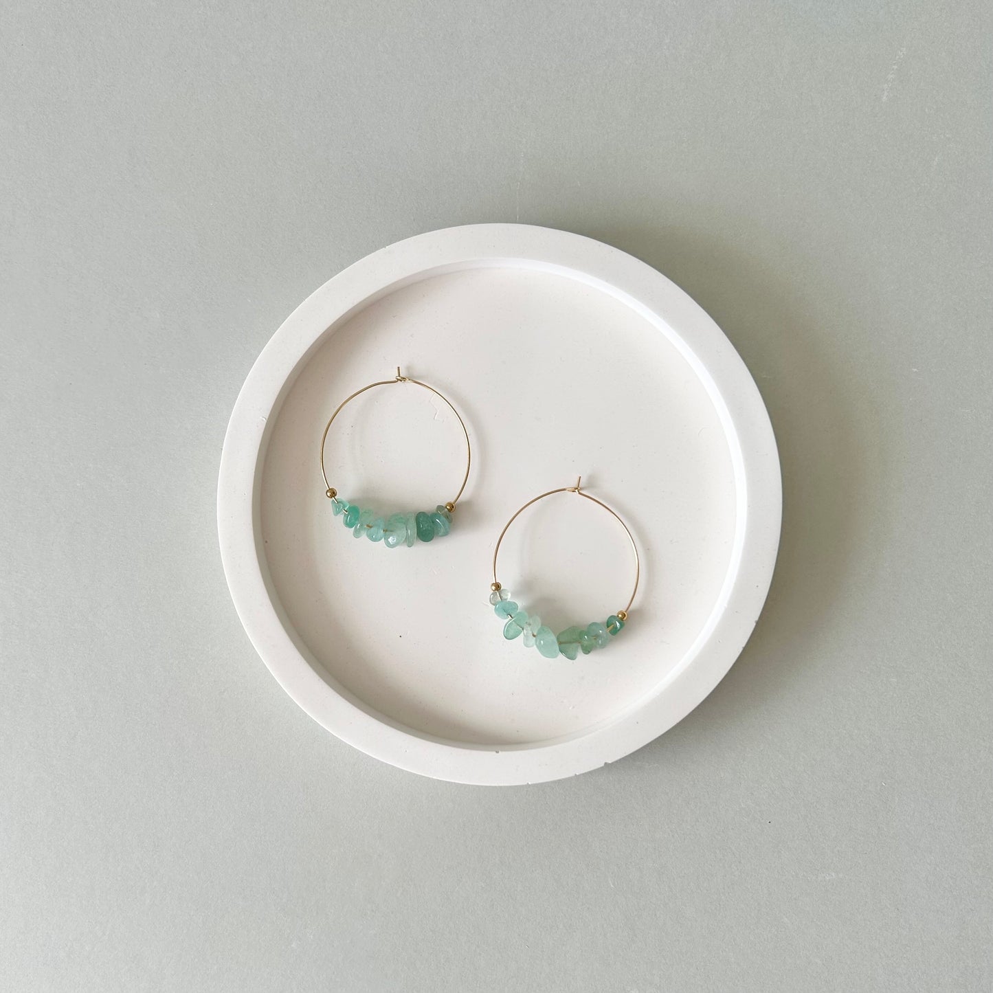 Gemstone Chip Hoop Earrings | Large