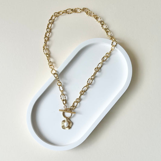 Chunky Pearl & Disc Necklace