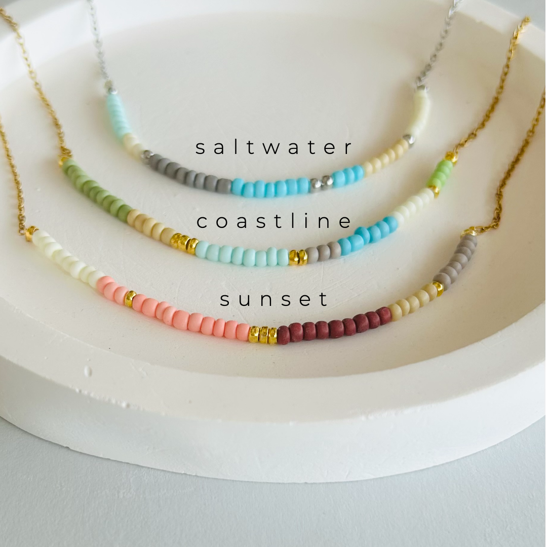 Seed Bead Summer Necklace | Sunset