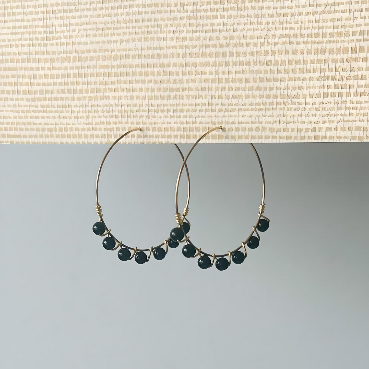 Gemstone Beach Earrings | Onyx Large